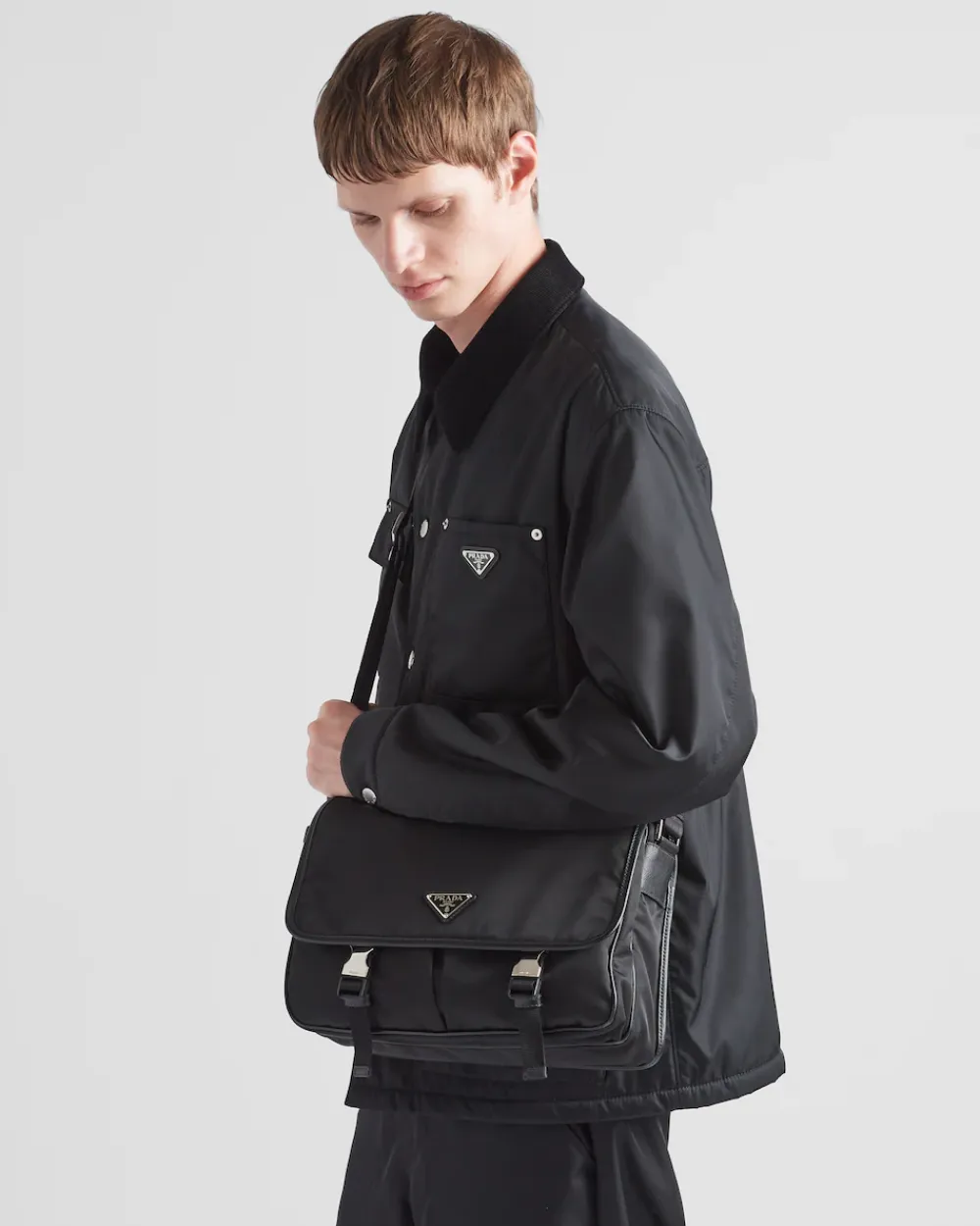Hombre Prada COLECCIÓN MASCULINA|BOLSOS MENSAJEROS^Bolso Bandolera De Re-nylon Y Piel Saffiano