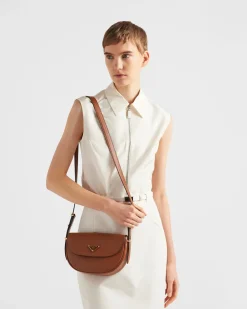 Mujer Prada BOLSOS DE HOMBRO|BOLSOS DE HOMBRO^Bolso Bandolera Arqué De Piel Con Solapa
