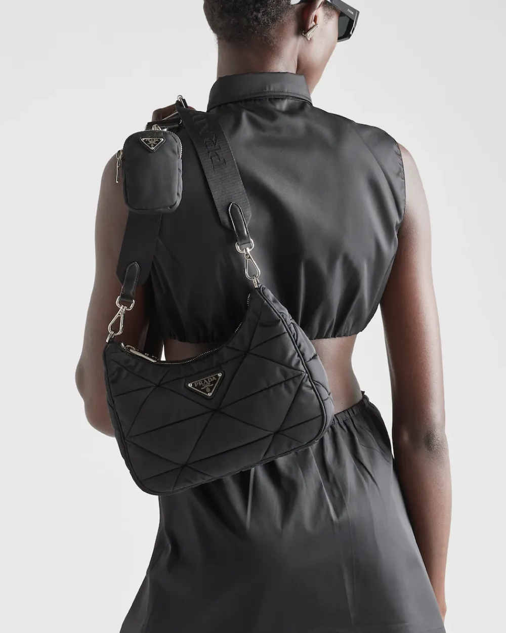 Mujer Prada COLECCIÓN FEMENINA|BOLSOS DE HOMBRO^Bolso Con Forma De Saco De Re-nylon Acolchado