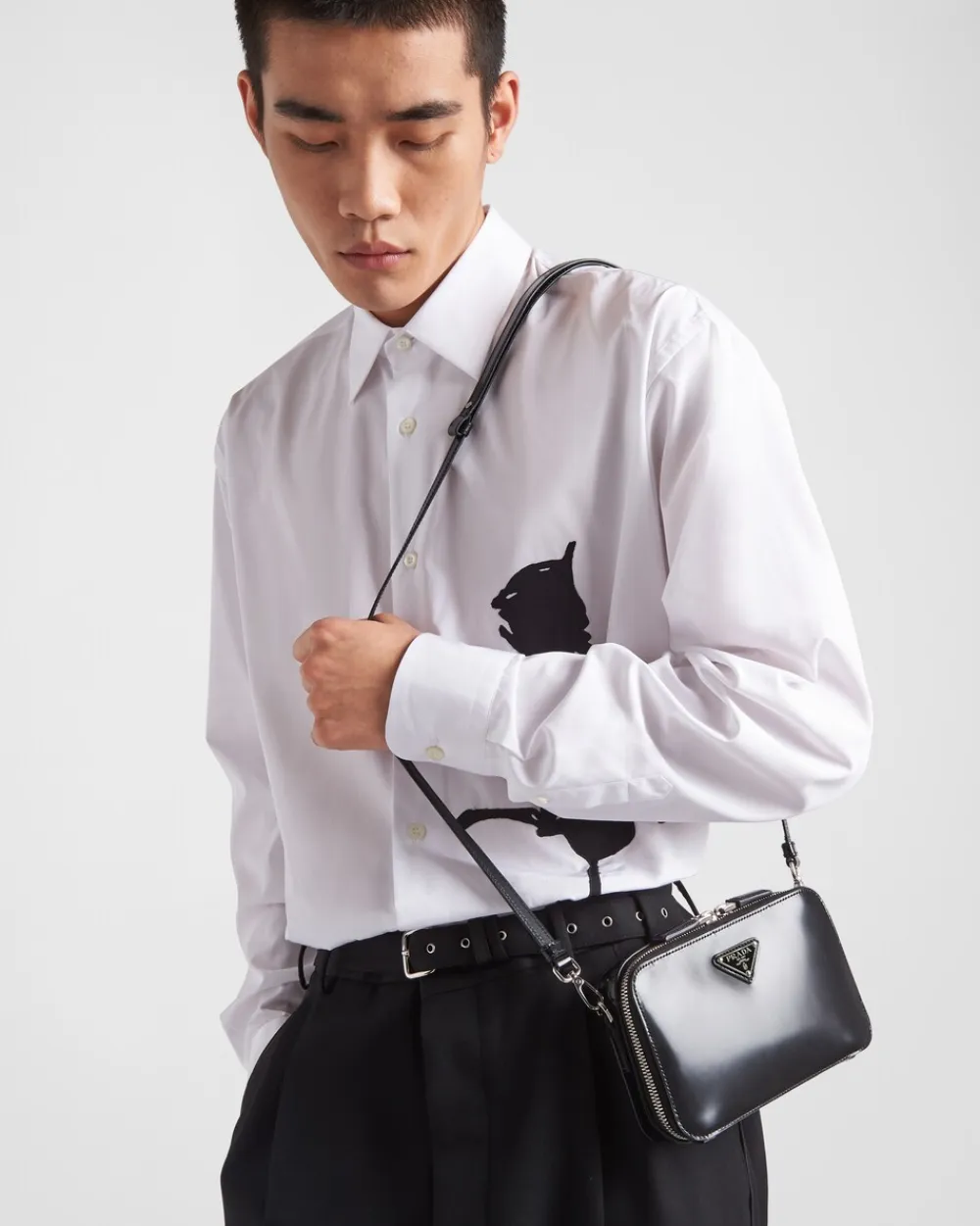 Hombre Prada BOLSOS MENSAJEROS^Bolso De Piel Cepillada Brique