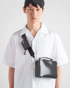 Hombre Prada BOLSOS MENSAJEROS^Bolso De Piel Cepillada Brique