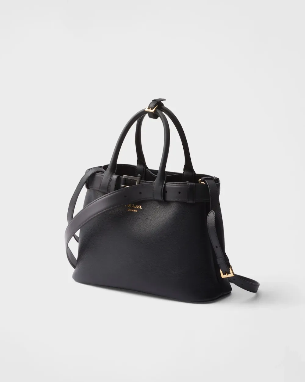 Mujer Prada PRADA BUCKLE|BOLSOS CON ASA SUPERIOR^Bolso De Piel Mediano Buckle Con Cinturón
