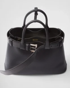 Mujer Prada PRADA BUCKLE|BOLSOS CON ASA SUPERIOR^Bolso De Piel Mediano Buckle Con Cinturón
