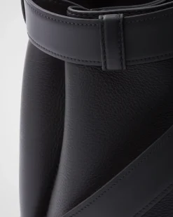 Mujer Prada PRADA BUCKLE|BOLSOS CON ASA SUPERIOR^Bolso De Piel Mediano Buckle Con Cinturón