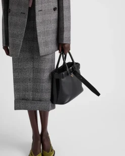 Mujer Prada PRADA BUCKLE|BOLSOS CON ASA SUPERIOR^Bolso De Piel Mediano Buckle Con Cinturón