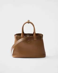 Mujer Prada PRADA BUCKLE|BOLSOS CON ASA SUPERIOR^Bolso De Piel Mediano Buckle Con Cinturón