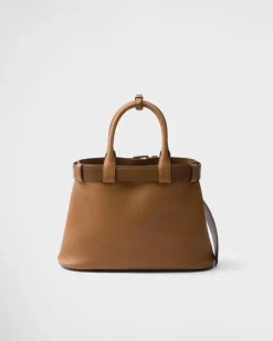 Mujer Prada PRADA BUCKLE|BOLSOS CON ASA SUPERIOR^Bolso De Piel Mediano Buckle Con Cinturón