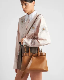 Mujer Prada PRADA BUCKLE|BOLSOS CON ASA SUPERIOR^Bolso De Piel Mediano Buckle Con Cinturón