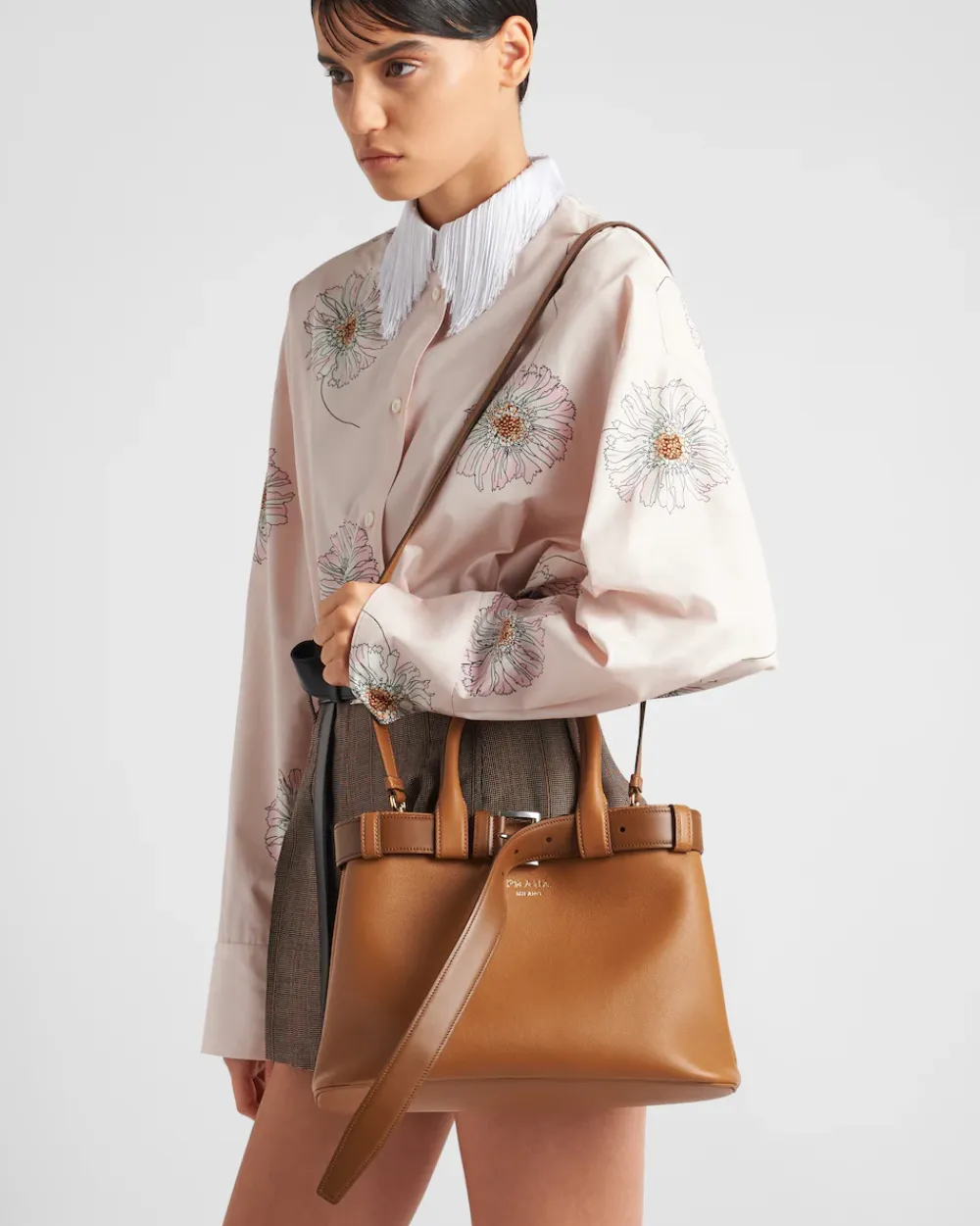 Mujer Prada PRADA BUCKLE|BOLSOS CON ASA SUPERIOR^Bolso De Piel Mediano Buckle Con Cinturón