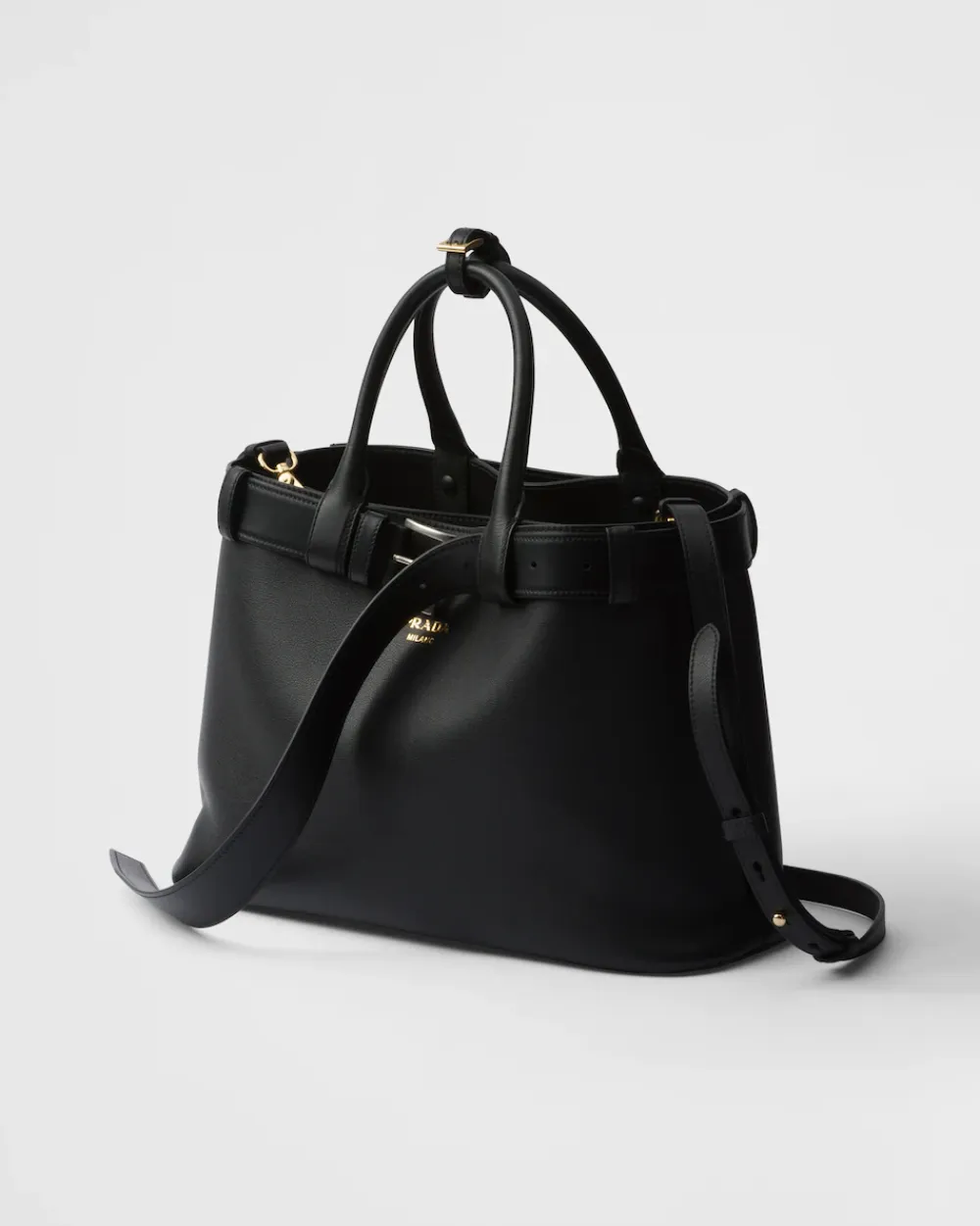 Prada PRADA BUCKLE^Bolso De Piel Mediano Buckle Con Cinturón