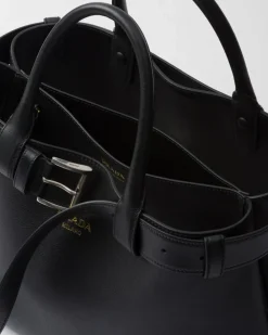 Prada PRADA BUCKLE^Bolso De Piel Mediano Buckle Con Cinturón