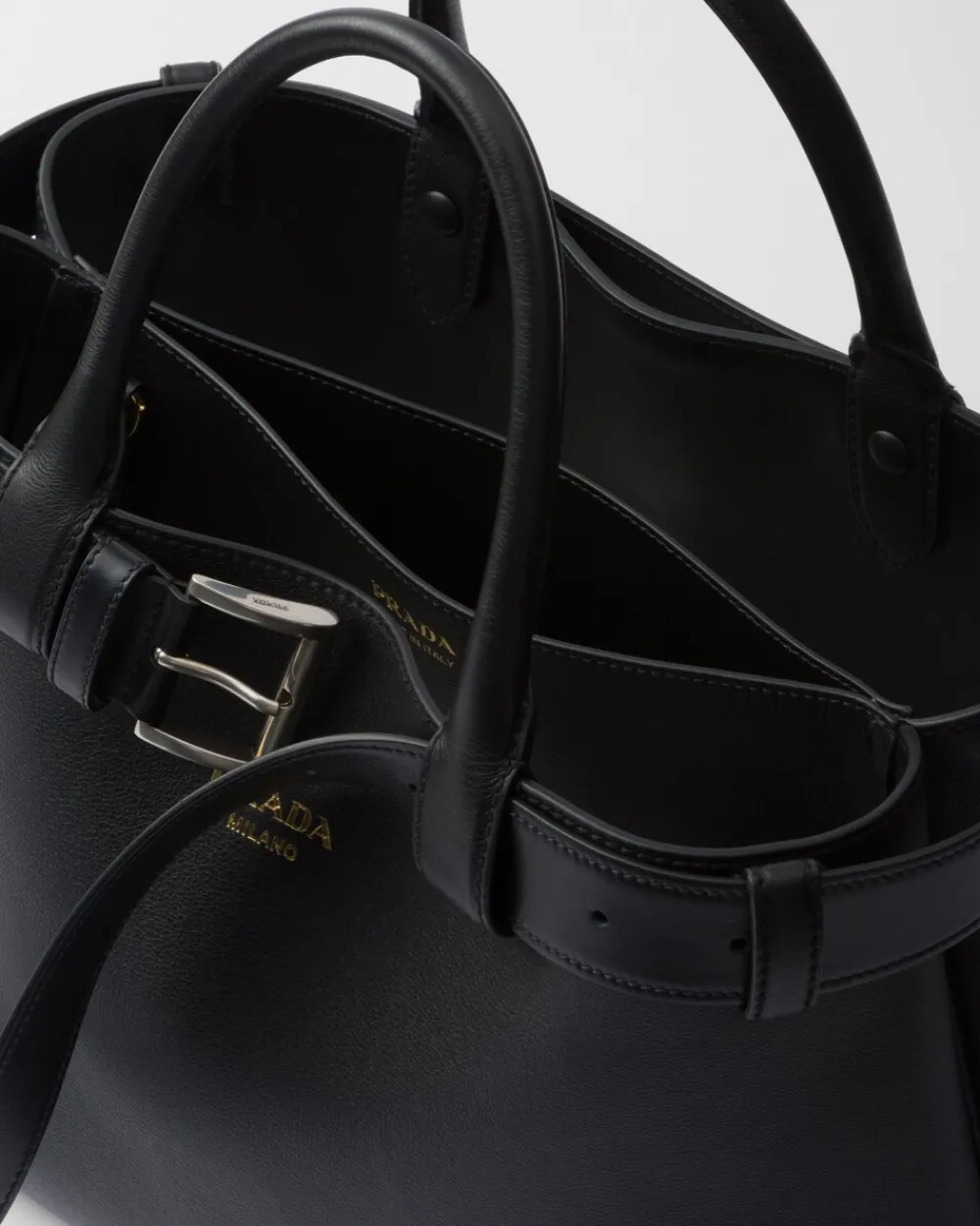 Prada PRADA BUCKLE^Bolso De Piel Mediano Buckle Con Cinturón