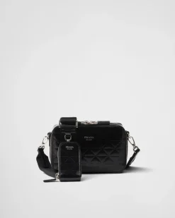 Hombre Prada BOLSOS MENSAJEROS^Bolso De Piel Brique