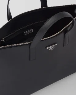 Hombre Prada BOLSOS GRANDES^Bolso De Piel Saffiano