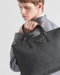 Hombre Prada BOLSOS GRANDES^Bolso De Piel Saffiano