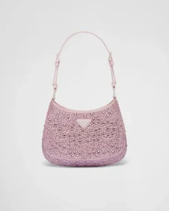 Prada PRADA CLEO^Bolso De Satén Cleo Con Cristales
