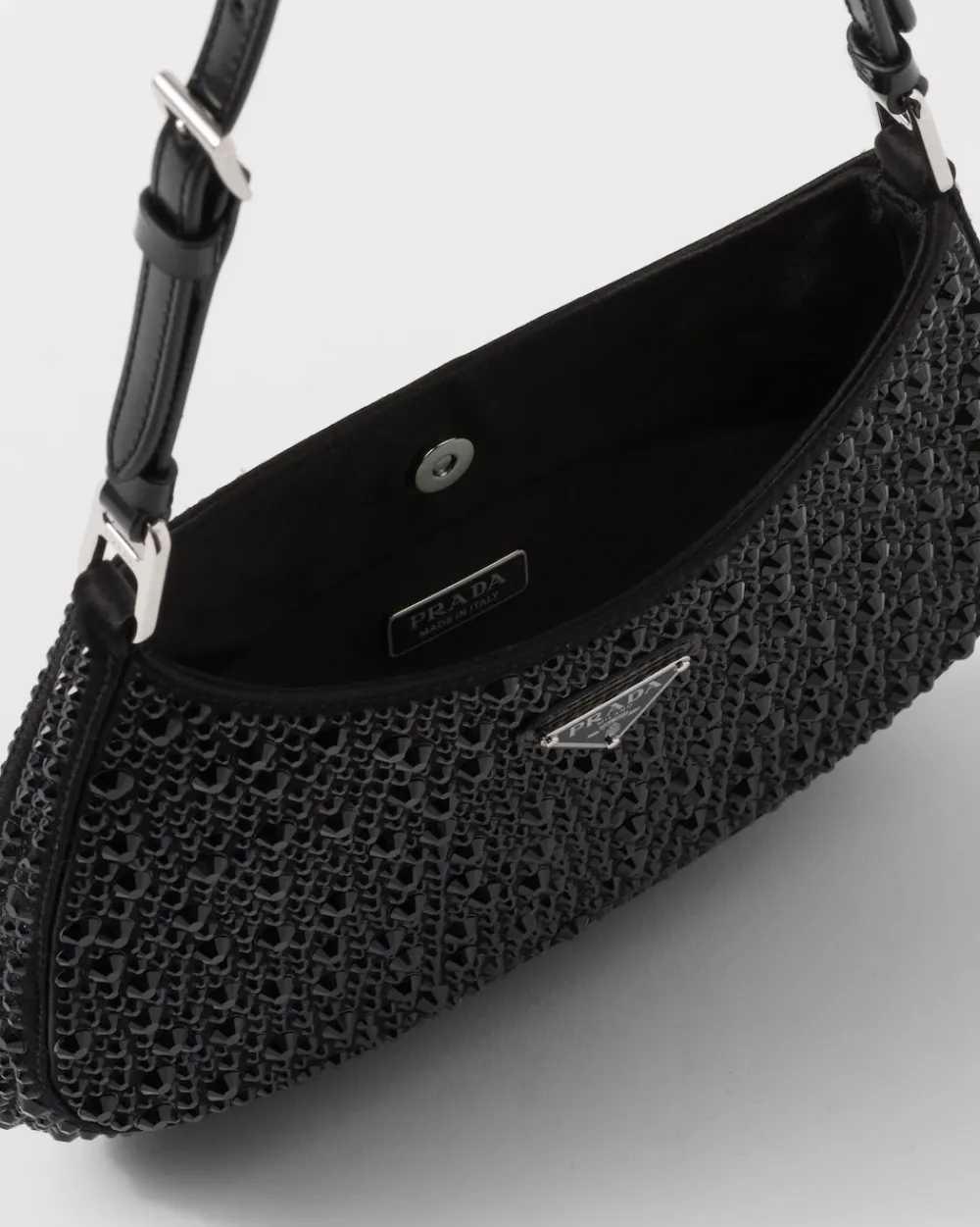 Prada PRADA CLEO^Bolso De Satén Cleo Con Cristales