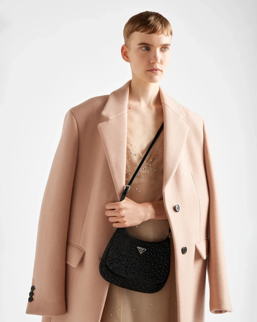Prada PRADA CLEO^Bolso De Satén Cleo Con Cristales