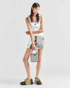 Mujer Prada BOLSOS CON ASA SUPERIOR|BOLSOS CON ASA SUPERIOR^Bolso De Satén Panier Con Cristales