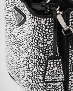 Mujer Prada BOLSOS CON ASA SUPERIOR|BOLSOS CON ASA SUPERIOR^Bolso De Satén Panier Con Cristales