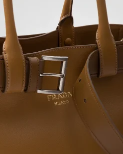 Mujer Prada PRADA BUCKLE|BOLSOS CON ASA SUPERIOR^Bolso Grande De Piel Buckle Con Cinturón