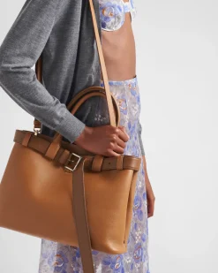 Mujer Prada PRADA BUCKLE|BOLSOS CON ASA SUPERIOR^Bolso Grande De Piel Buckle Con Cinturón