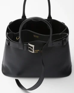 Mujer Prada PRADA BUCKLE|BOLSOS CON ASA SUPERIOR^Bolso Grande De Piel Buckle Con Cinturón