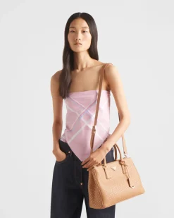 Mujer Prada PRADA GALLERIA|BOLSOS CON ASA SUPERIOR^Bolso Grande Galleria De Piel Con Tachuelas