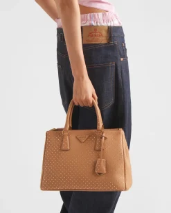 Mujer Prada PRADA GALLERIA|BOLSOS CON ASA SUPERIOR^Bolso Grande Galleria De Piel Con Tachuelas