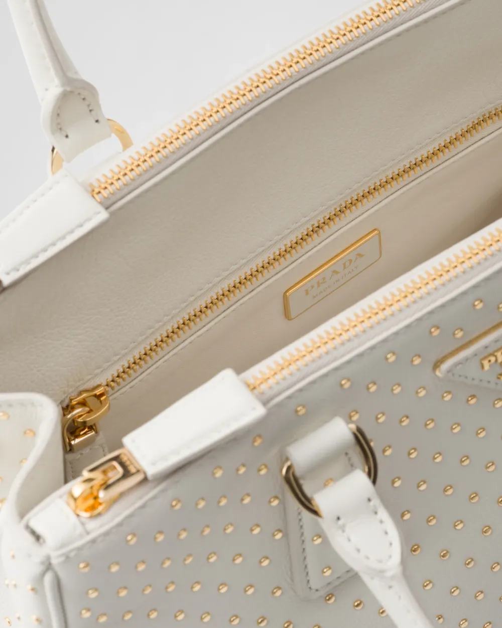 Mujer Prada PRADA GALLERIA|BOLSOS CON ASA SUPERIOR^Bolso Grande Galleria De Piel Con Tachuelas