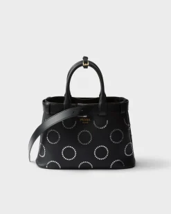 Mujer Prada PRADA BUCKLE|BOLSOS CON ASA SUPERIOR^Bolso Mediano De Piel Buckle Con Apliques