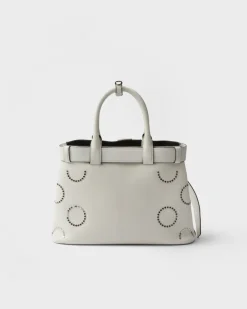 Mujer Prada PRADA BUCKLE|BOLSOS CON ASA SUPERIOR^Bolso Mediano De Piel Buckle Con Apliques