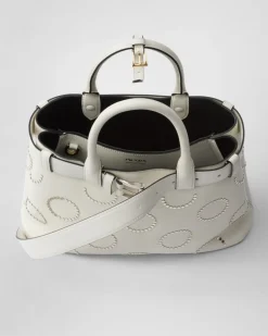 Mujer Prada PRADA BUCKLE|BOLSOS CON ASA SUPERIOR^Bolso Mediano De Piel Buckle Con Apliques