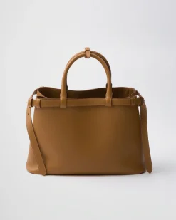 Mujer Prada PRADA BUCKLE|BOLSOS CON ASA SUPERIOR^Bolso Mediano De Piel Buckle Con Cinturón Doble