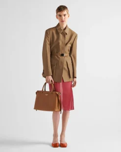 Mujer Prada PRADA BUCKLE|BOLSOS CON ASA SUPERIOR^Bolso Mediano De Piel Buckle Con Cinturón Doble