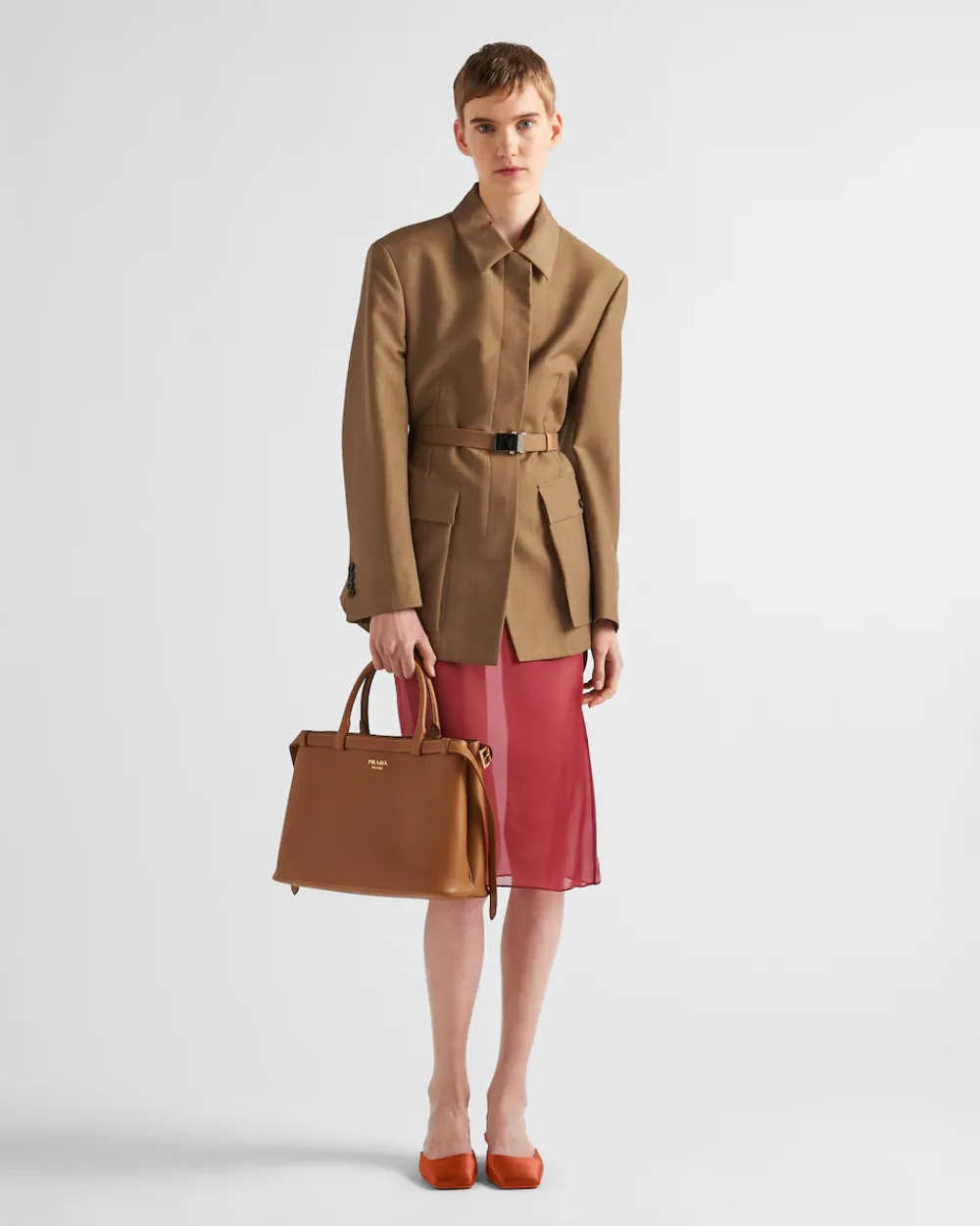 Mujer Prada PRADA BUCKLE|BOLSOS CON ASA SUPERIOR^Bolso Mediano De Piel Buckle Con Cinturón Doble