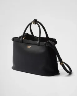Mujer Prada PRADA BUCKLE|BOLSOS CON ASA SUPERIOR^Bolso Mediano De Piel Buckle Con Cinturón Doble