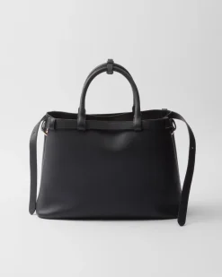 Mujer Prada PRADA BUCKLE|BOLSOS CON ASA SUPERIOR^Bolso Mediano De Piel Buckle Con Cinturón Doble