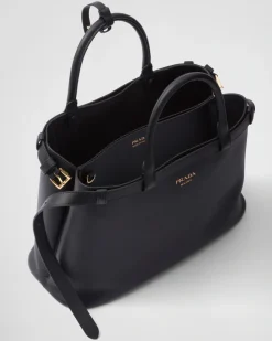 Mujer Prada PRADA BUCKLE|BOLSOS CON ASA SUPERIOR^Bolso Mediano De Piel Buckle Con Cinturón Doble