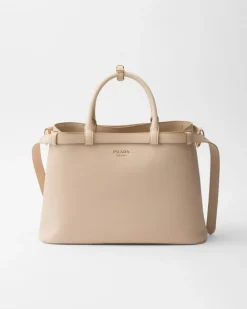 Prada PRADA BUCKLE^Bolso Mediano De Piel Buckle Con Cinturón Doble