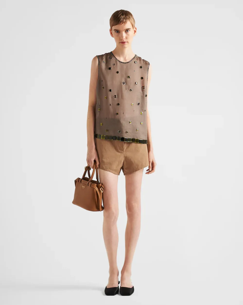 Mujer Prada PRADA BUCKLE|BOLSOS CON ASA SUPERIOR^Bolso Pequeño De Piel Buckle Con Doble Cinturón