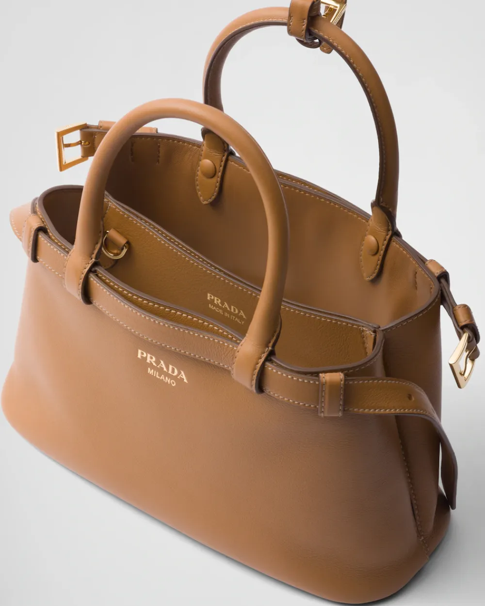 Mujer Prada PRADA BUCKLE|BOLSOS CON ASA SUPERIOR^Bolso Pequeño De Piel Buckle Con Doble Cinturón