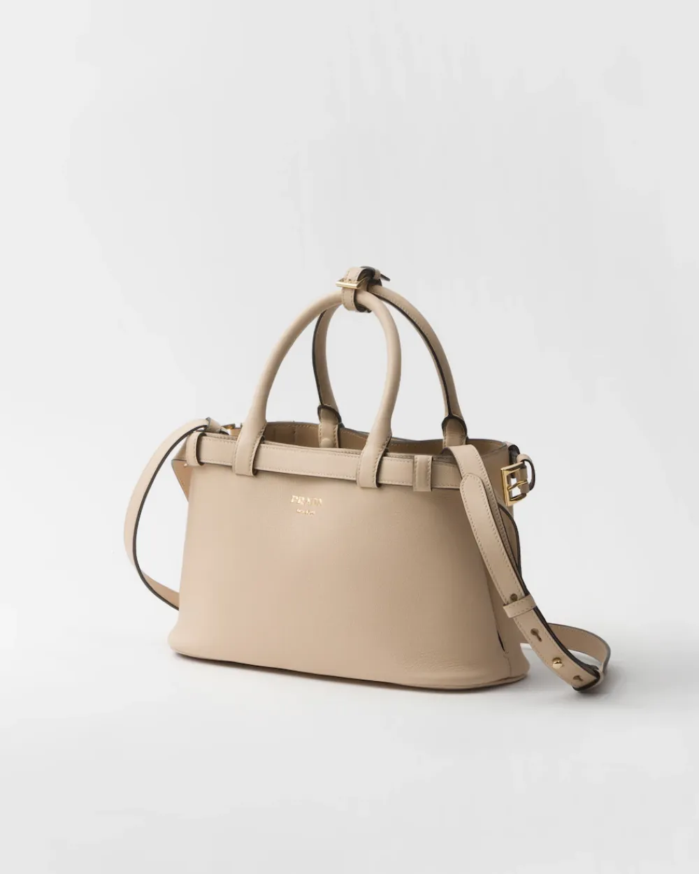 Prada PRADA BUCKLE^Bolso Pequeño De Piel Buckle Con Doble Cinturón