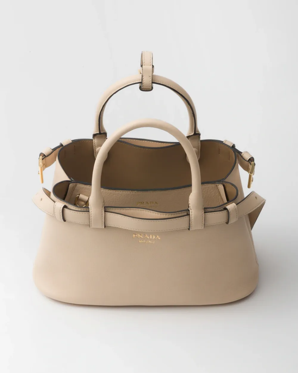 Prada PRADA BUCKLE^Bolso Pequeño De Piel Buckle Con Doble Cinturón