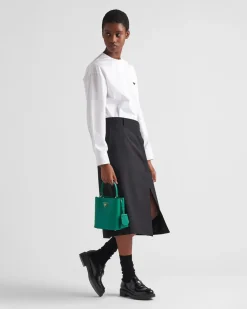 Mujer Prada BOLSOS CON ASA SUPERIOR|BOLSOS CON ASA SUPERIOR^Bolso Pequeño De Piel Saffiano Panier