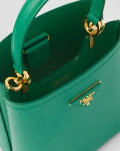 Mujer Prada BOLSOS CON ASA SUPERIOR|BOLSOS CON ASA SUPERIOR^Bolso Pequeño De Piel Saffiano Panier