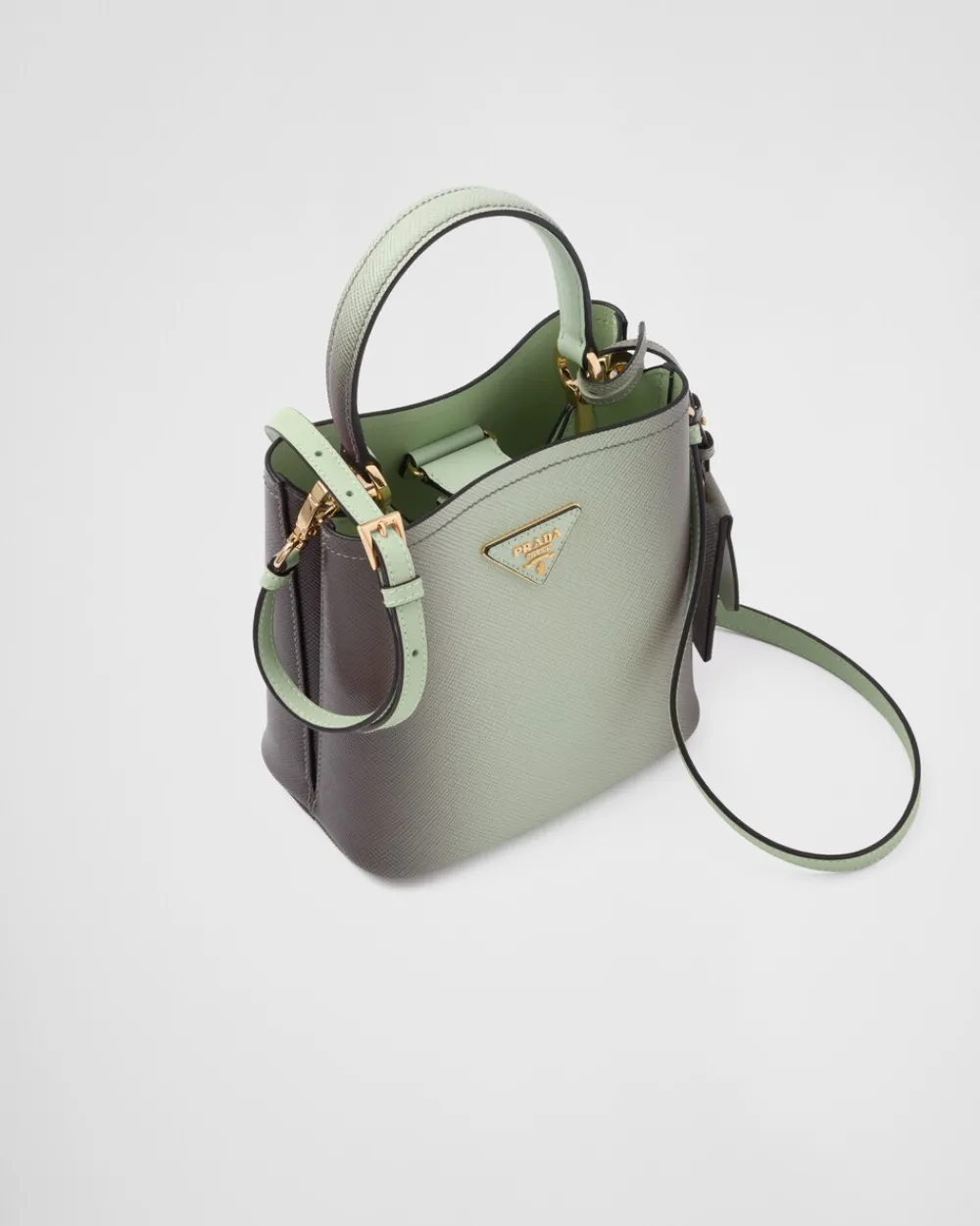 Mujer Prada BOLSOS CON ASA SUPERIOR|BOLSOS CON ASA SUPERIOR^Bolso Pequeño De Piel Saffiano Panier