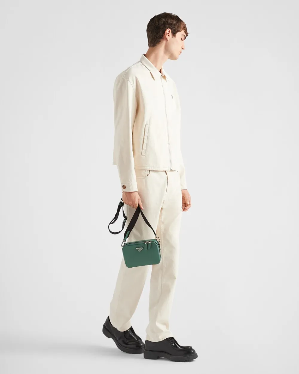 Hombre Prada BOLSOS MENSAJEROS^Bolso Brique De Piel Saffiano