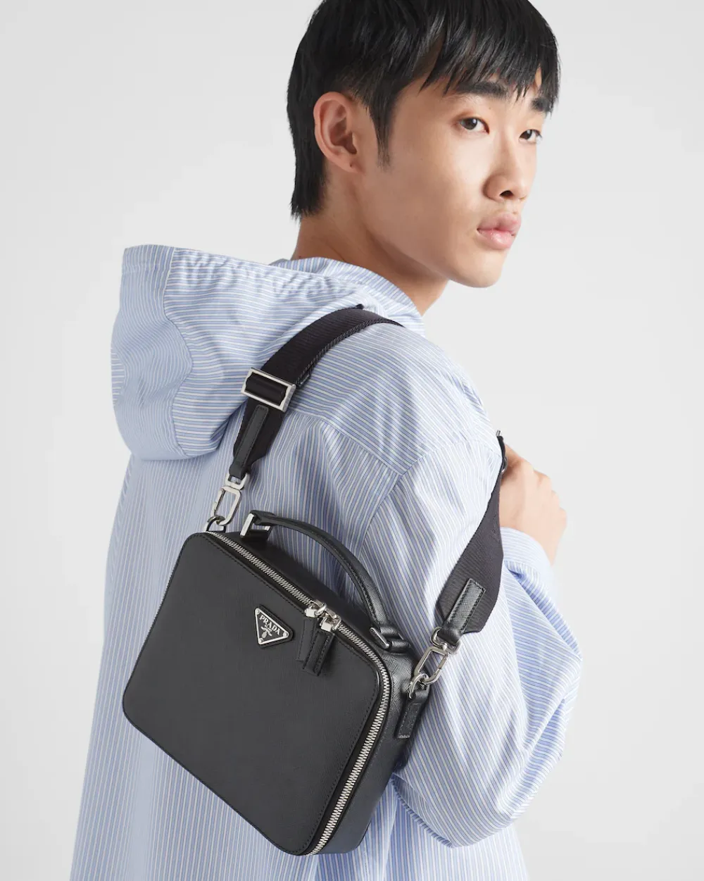 Hombre Prada BOLSOS MENSAJEROS^Bolso Brique De Piel Saffiano