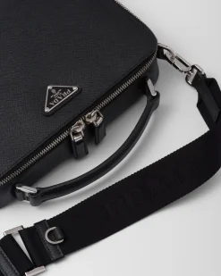 Hombre Prada BOLSOS MENSAJEROS^Bolso Brique De Piel Saffiano